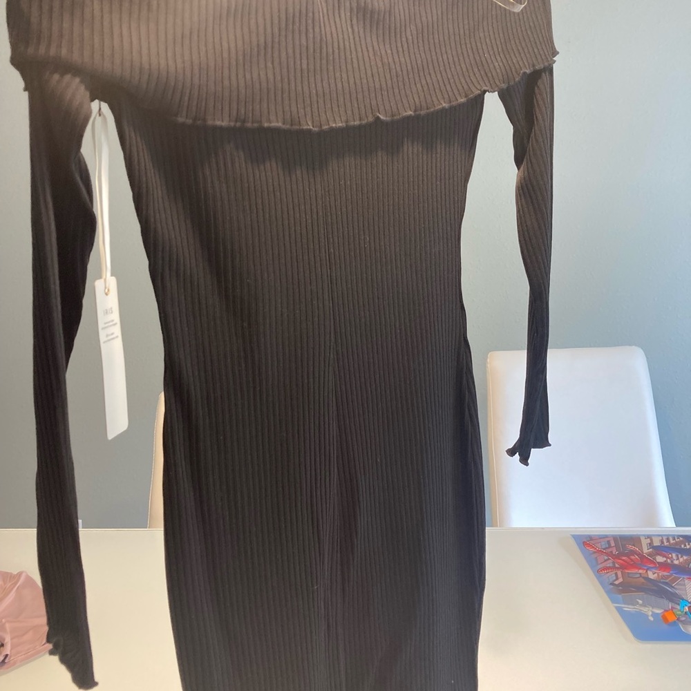 Iris Off Shoulder Ribbed Bodycon Dress